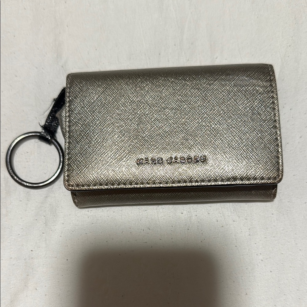 Marc Jacobs Metallic Silver Wallet with Keychain
